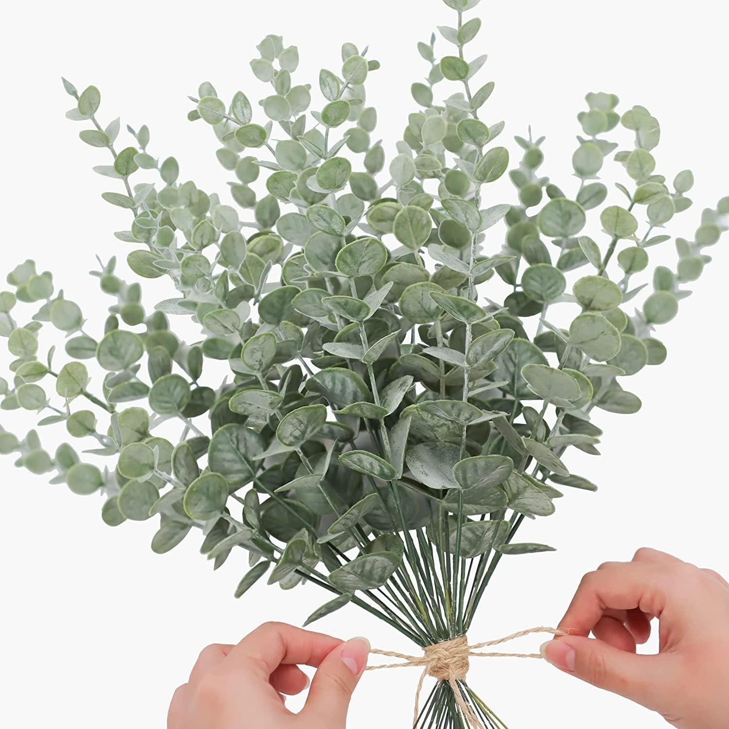 Amzuia 20 Pcs Eucalyptus Stems Artificial Eucalyptus Leaves,Real Touch Fake Eucalyptus for Flower Arrangements,Faux Greenery Branches Bulk for Home Office Centerpiece Wedding Bouquet Decoration