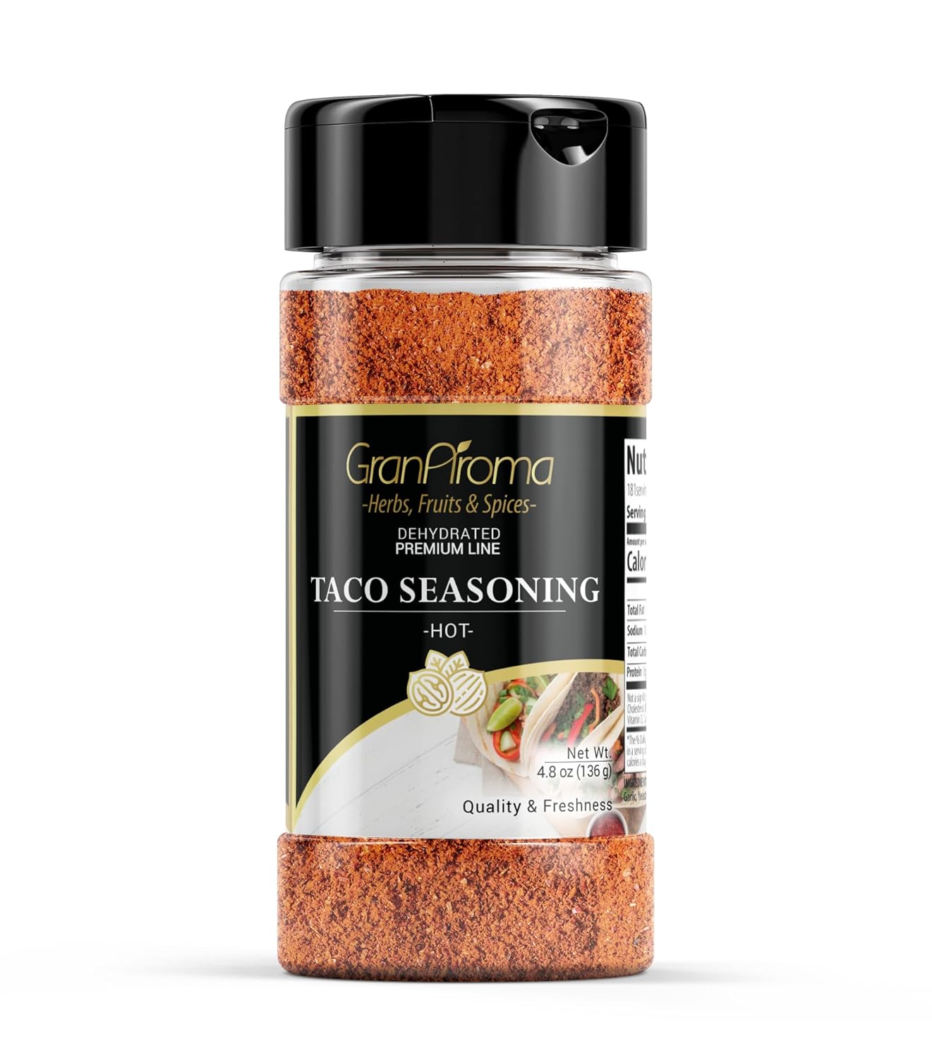 GranAroma Hot Taco Seasoning Mix – Perfect for Tacos, Burritos, and Tex-Mex Recipes (5.4 Pound)