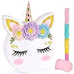 WERNNSAI Unicorn Piata - Unicorn Party Supplies Piata with Stick and Blindfold for Girls Kids Birthday Party Game Anniversary Classroom Activities Unicorn Them Party Decorations(15.7\'\' x 12.2\'\')