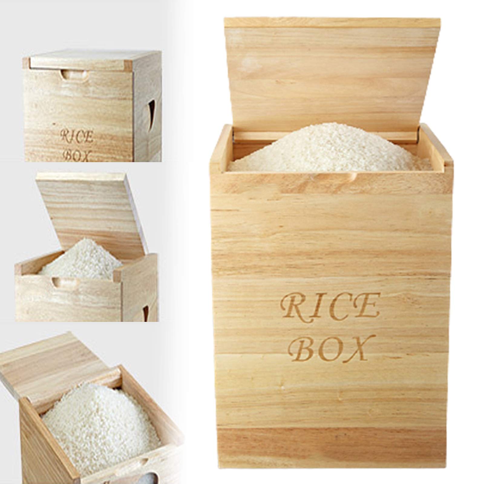 Buy Tiyabdl Rice Wooden Barrel,Wooden Barrel Container,Cereal Container