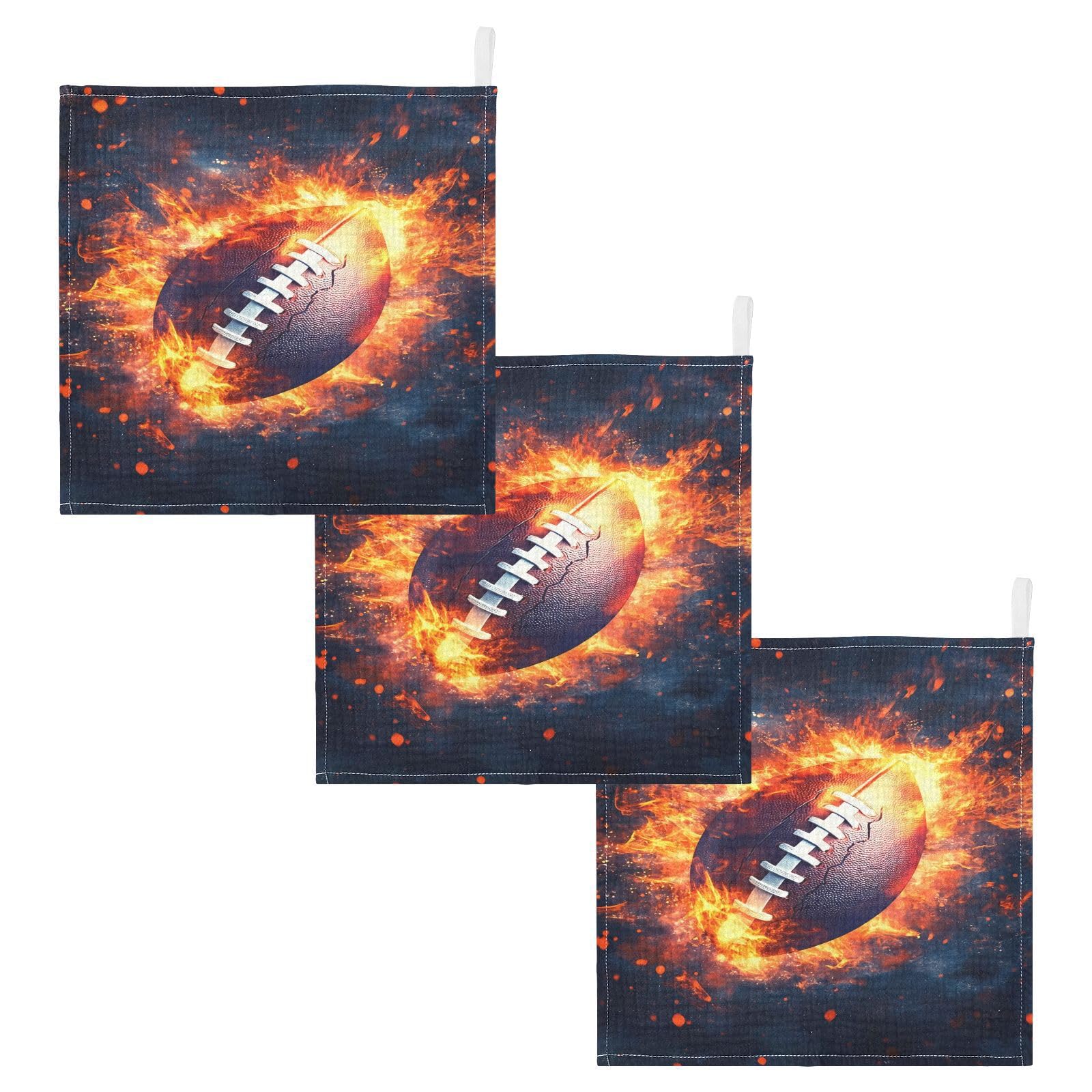 YETTASBIN American Football Muslin Baby Hand Washcloths Soft Cotton Bath Face Towel 4 Layers Extra Absorbent Feeding Burp