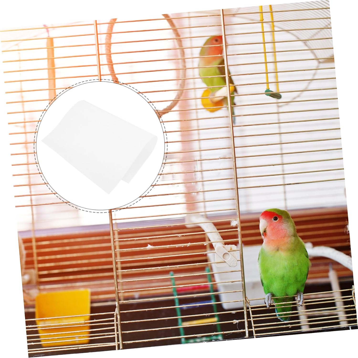 Abaodam 100pcs Disposable Bird Cage Liners Parrot Cage Cushion Pads Water Absorbent Natural for Clean Healthy Bird Environment