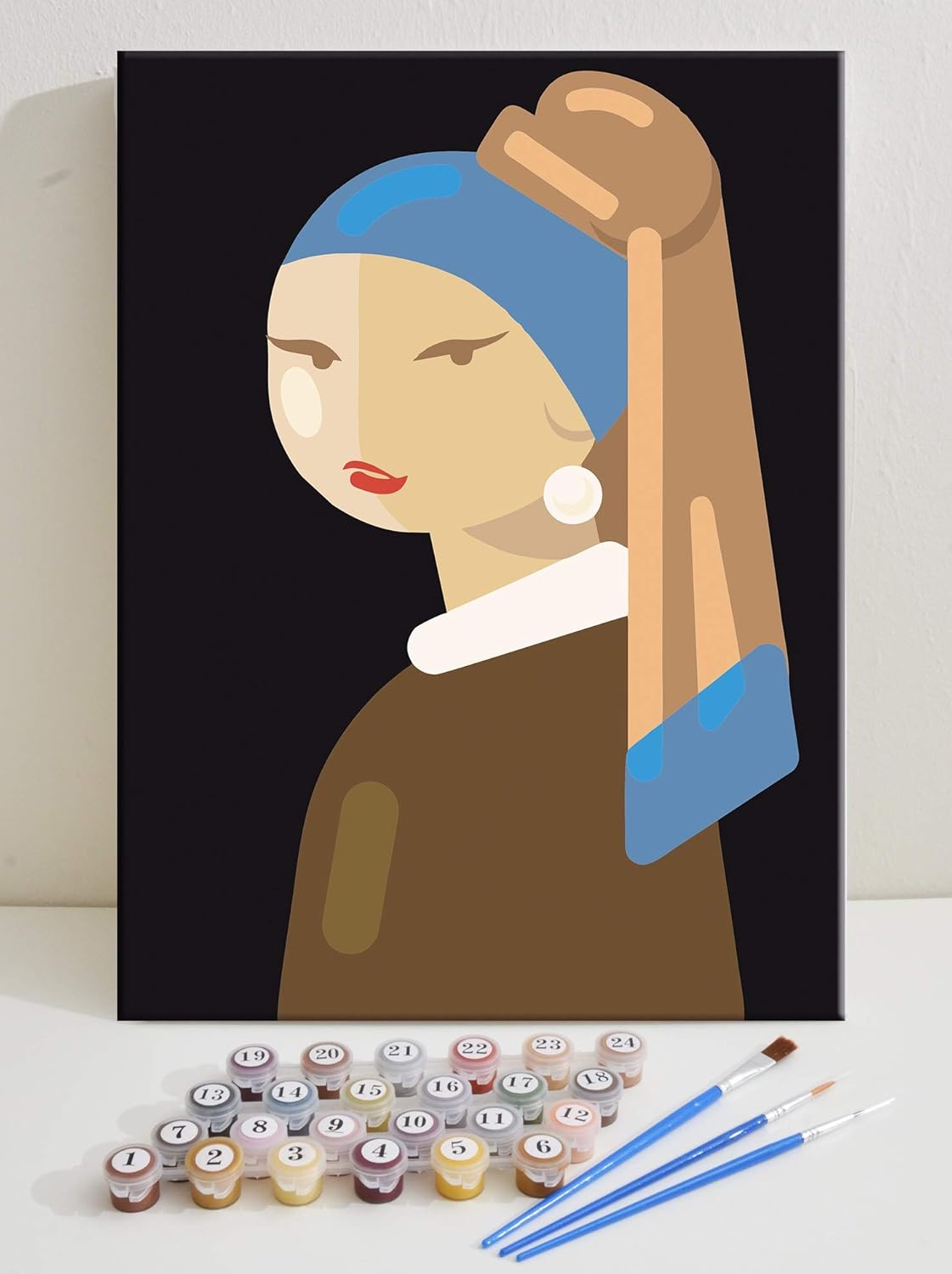 TEXTURE OF DREAMS Mona Lisa by Leonardo DaVince Oil Painting Framed Wall Art Canvas Print Poster, Easy Level DIY Paint by Numbers Kit for Kids Adult Beginners (Mona Lisa, 12" x 16")