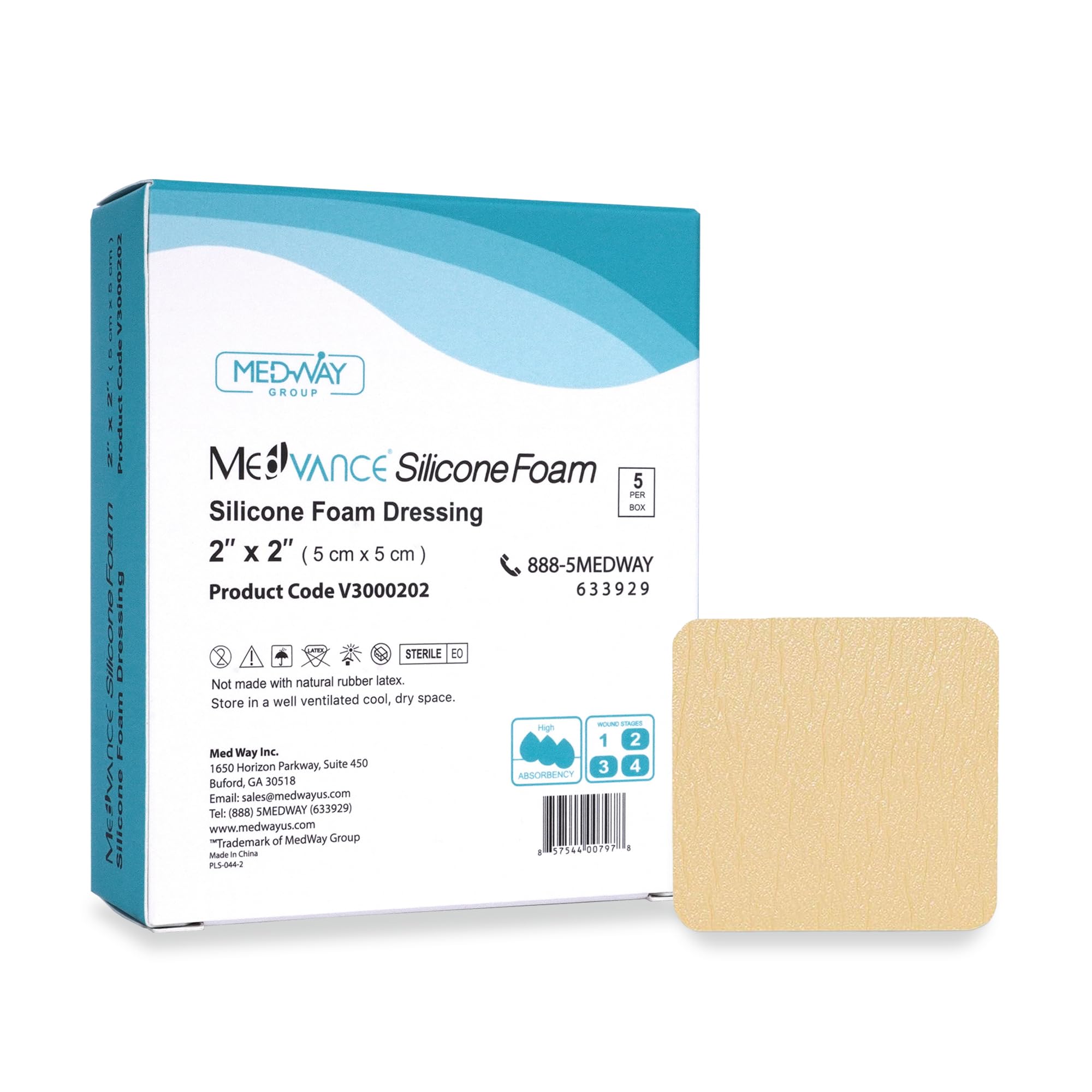 Sponsored Ad - MedVance TM Silicone - Silicone Adhesive Foam Absorbent Dressing, 2"x2", Box of 5 dressings