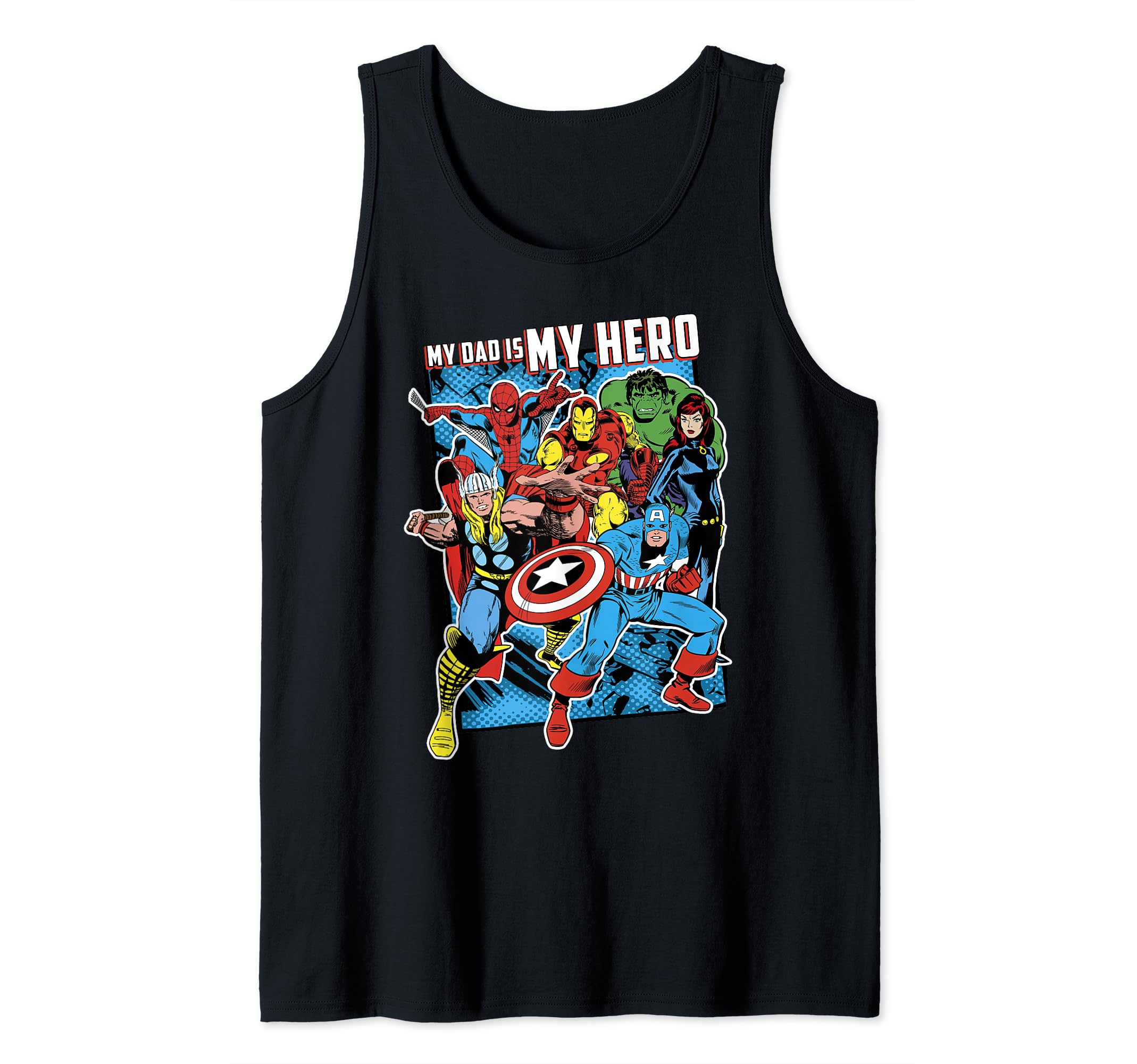 Marvel My Dad Is My Hero Avengers Vintage Father's Day Tank Top