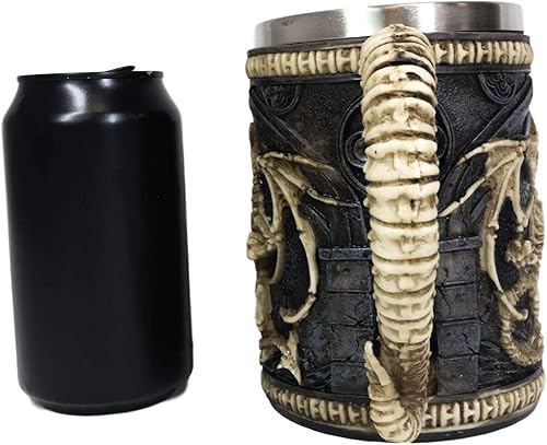Miniatura 6 de Ebros Gift Taza de café gótica legendaria de huesos esqueléticos Osario Dragón Overlord Cerveza Grande Stein Tankard Taza de café Calabozos Dragones