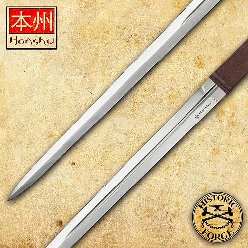 Miniatura 3 de Honshu Claymore Sword  Forjado histórico Espada ancha  Auténtica hoja de acero de alto carbono 1065  Mango de cuero  Funda de alta calidad incluida