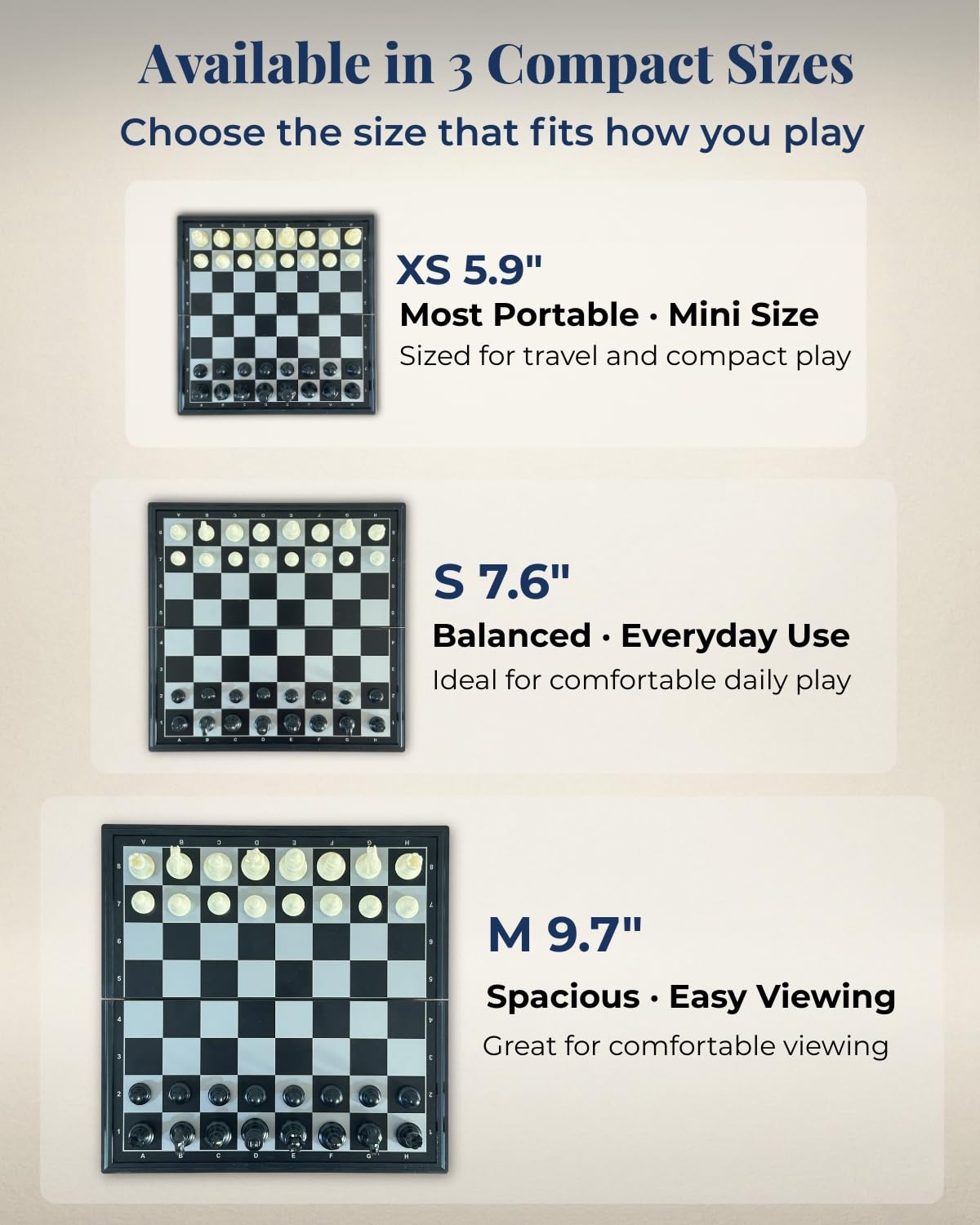 Travel Chess Set Magnetic Portable Folding Board - Small Mini Pocket Chess Set (X-Small / 5.9 Inch)