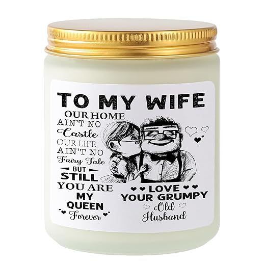 Christmas Gifts for Wife from Husband, Wife Christmas Gifts Birthday Gift Ideas, Unique Anniversary Wedding Gifts for Wife, Valentine's Mother's Day Romantic Gifts for Her - Lavender Scented Candle