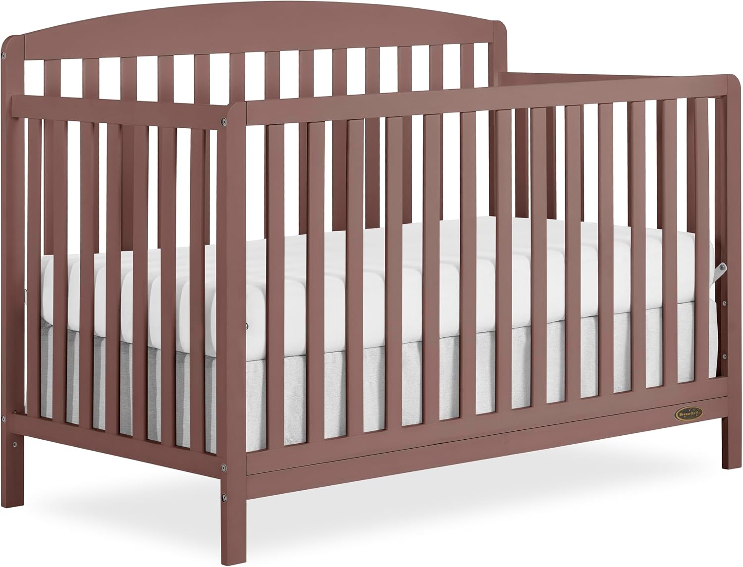 Dream On Me Odelle 5-in-1 Convertible Full-Size Baby Crib in Matte Black, GreenGuard Gold & BSA Converts to Toddler, Day & Full-Size Bed Sustainable Pinewood, 3 Mattress Heights