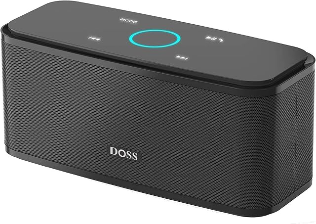 DOSS Głośnik SoundBox Bluetooth, bezprzewodowe głośniki dotykowe Bluetooth 4.0 z dźwiękiem HD 12 W i pogrubionym basie, głośnomówiący, odtwarzanie 12 h na telefon, tablet, telewizor, pomysły na
