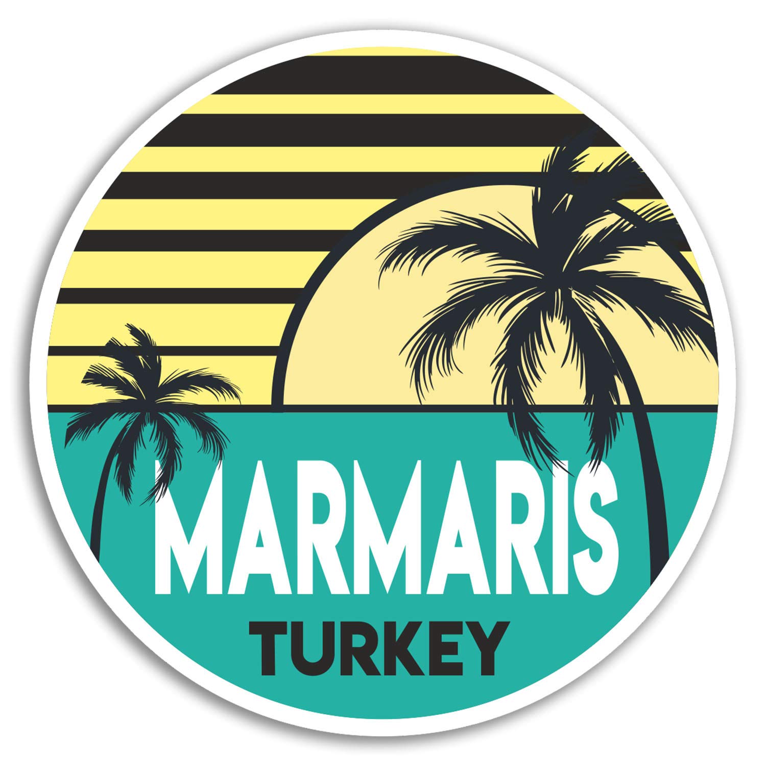 2 x 10cm Marmaris Turkey Vinyl Stickers - Travel Sticker Laptop Luggage #18577 (10cm Wide)