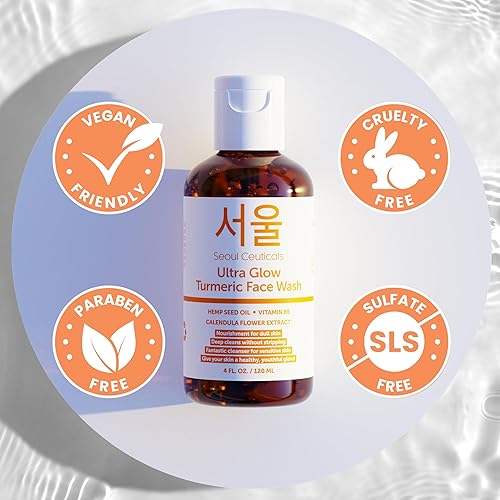 Miniatura 5 de SeoulCeuticals Limpiador facial de cúrcuma coreana, vegano, sin crueldad, limpiador facial coreano para el cuidado de la piel - K Beauty Cuidado de