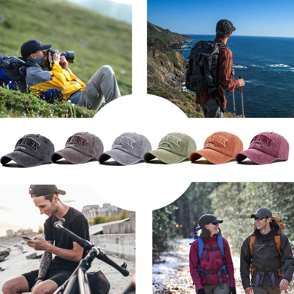 CheChury Femme Casquette de Baseball Vintage Chapeau de Baseball Coton Camionneur Snapback Papa Cap Réglable Casquettes de Sport Outdoor
