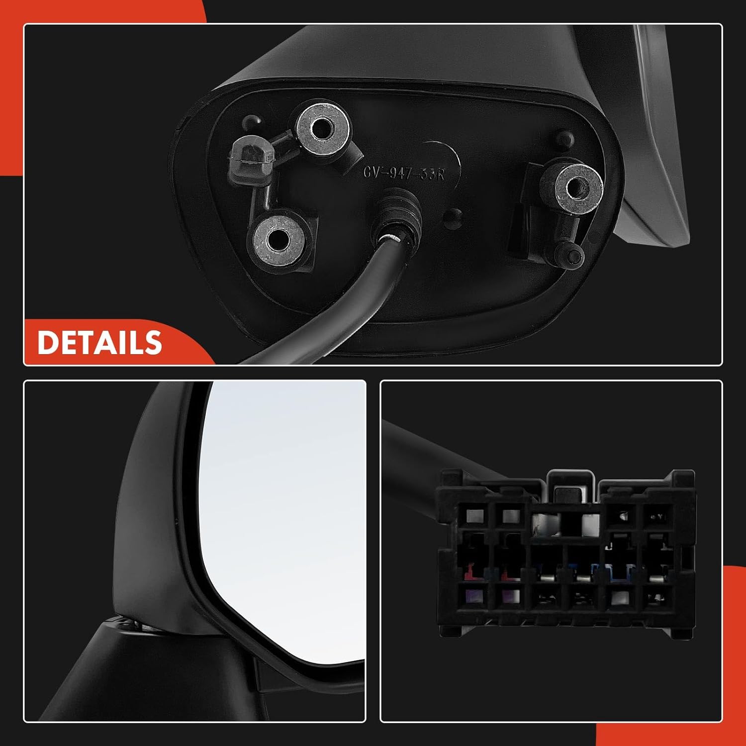 A-Premium Passenger Side Power Door Mirror - Compatible with Subaru Impreza 2012-2014, XV Crosstrek 2013-2014 - Heated Manual Folding Black Outside Rear View Mirror - Replace# 91036FJ200-PFM