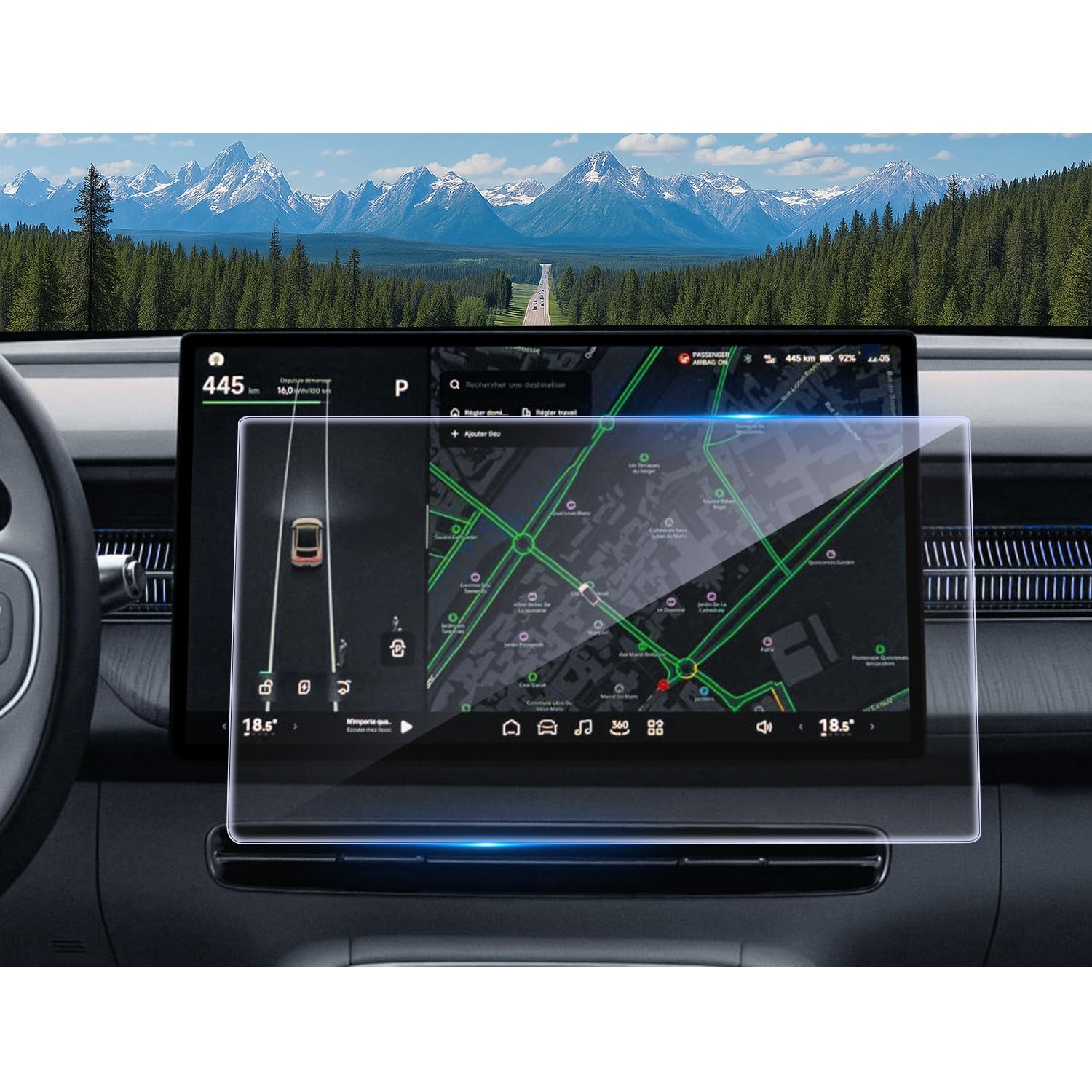 CDEFG Xpeng G6 Film de protection d'écran en verre trempé anti-rayures pour GPS 9H Compatible avec 2025 2026 15,6"