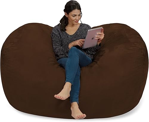 Miniatura 140 de Cozy Sack - Sillón de puff: Gran bolsa para muebles de espuma viscoelástica de 6 ft y tumbona grande – sofá grande con funda de microfibra suave