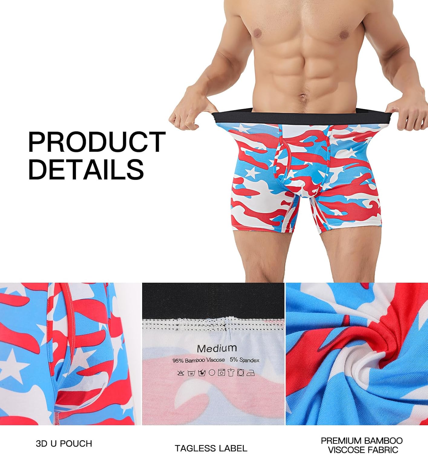 Men's Underwear Boxer Briefs Bamboo Viscose Trunks Soft Comfortable Multipack - Image 5