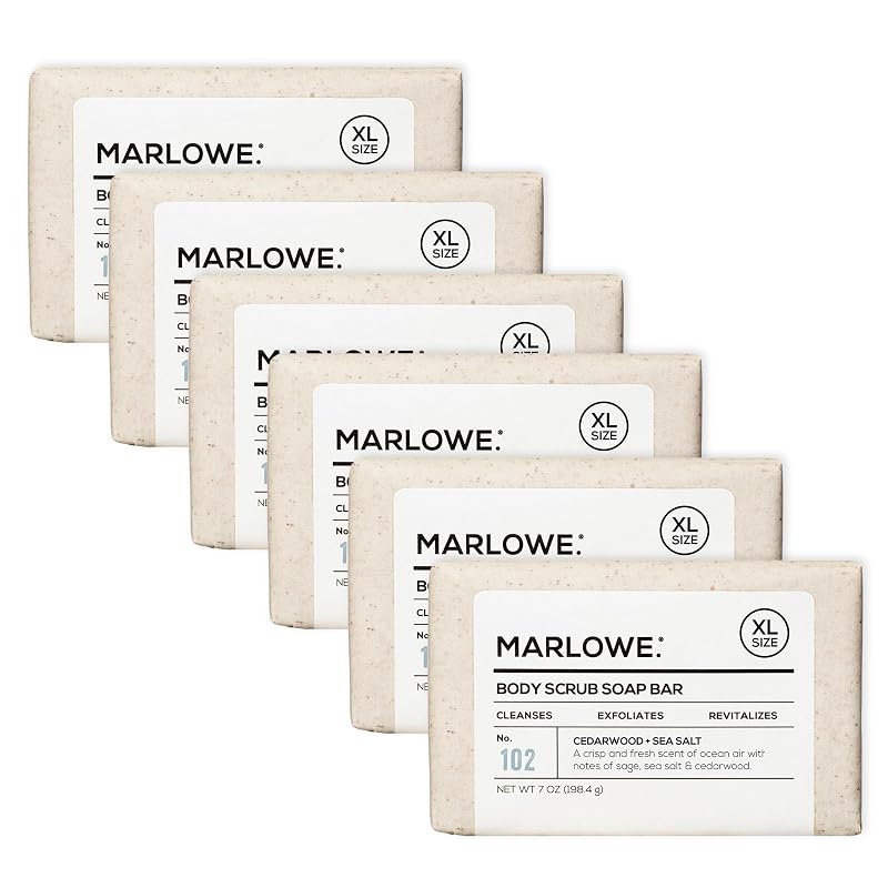 Sabonete em barra esfoliante corporal MARLOWE. com cedro, 6 unidades de 198 g