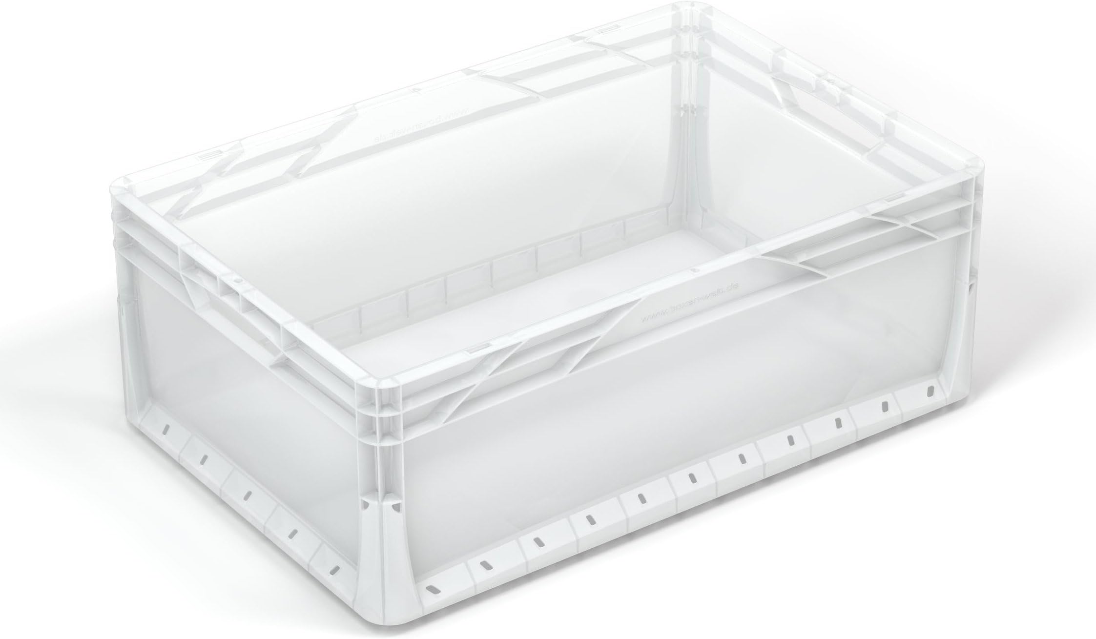3 x 46 Litre Euronorm Industrial Plastic Stacking Euro Storage Containers Boxes Crates CLEAR
