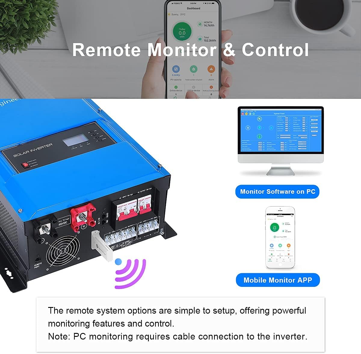 Sigineer Power Solar Inverter,12000W 48V DC to 120V 240V AC Pure Sine Wave Inverter,Built-in 120A MPPT Solar Charge Controller,Split Phase,Low Frequency,for House Off Grid Solar System : Patio, Lawn & Garden