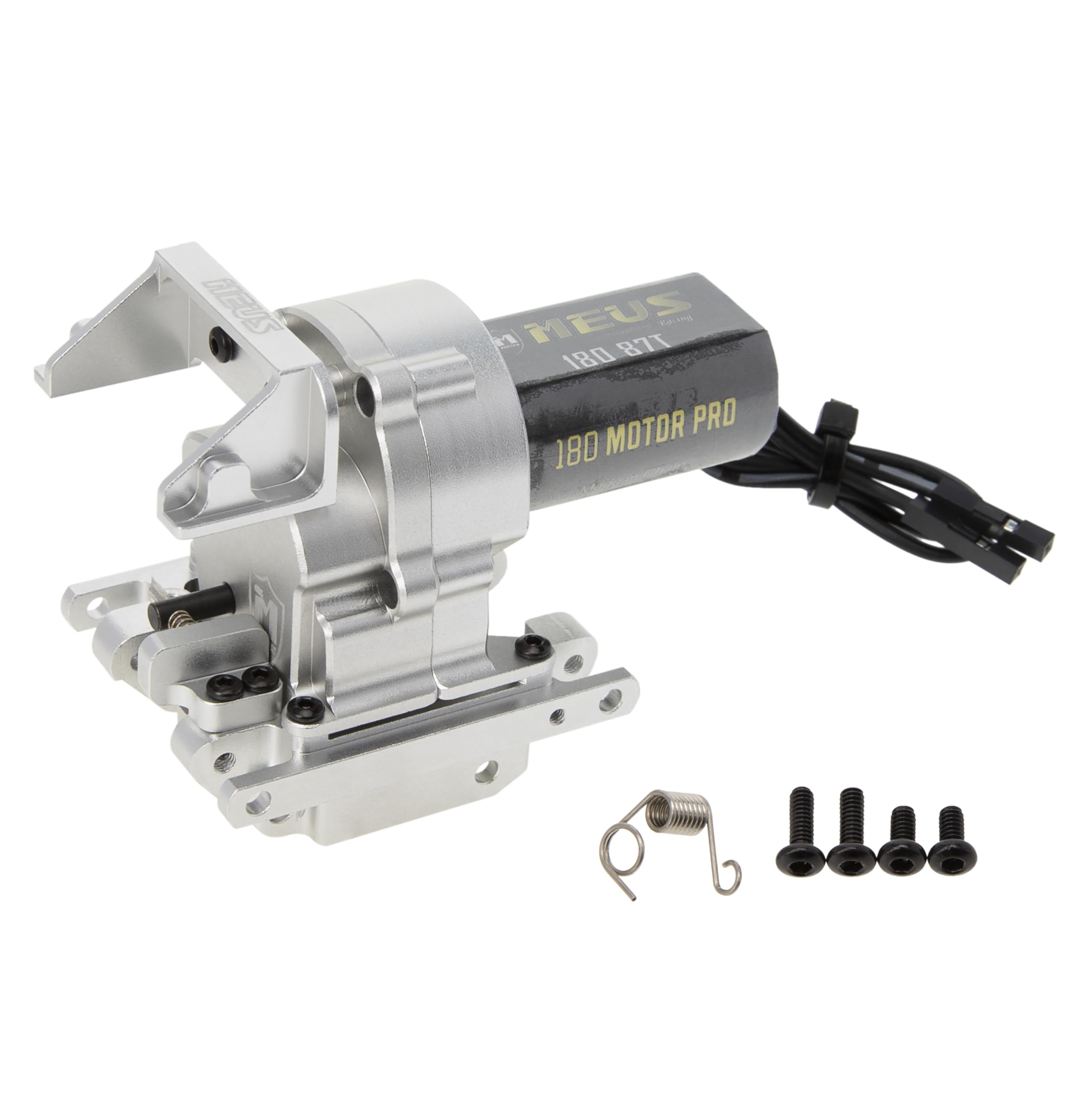 MEUS RACINGAluminum Dual Speed Gearbox Gearbox High Speed 15.7:1 Low Speed 56.6:1 for TRAXXAS 1/18 TRX4M Crawlers Upgrade Parts (Silver)