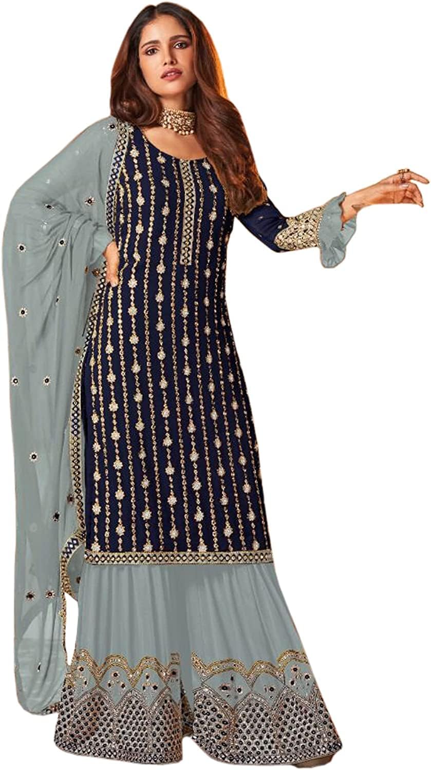 Pakistani Designer Shalwar Kameez Suits Indian Stylish Palazzo with Dupatta Dresses For Women