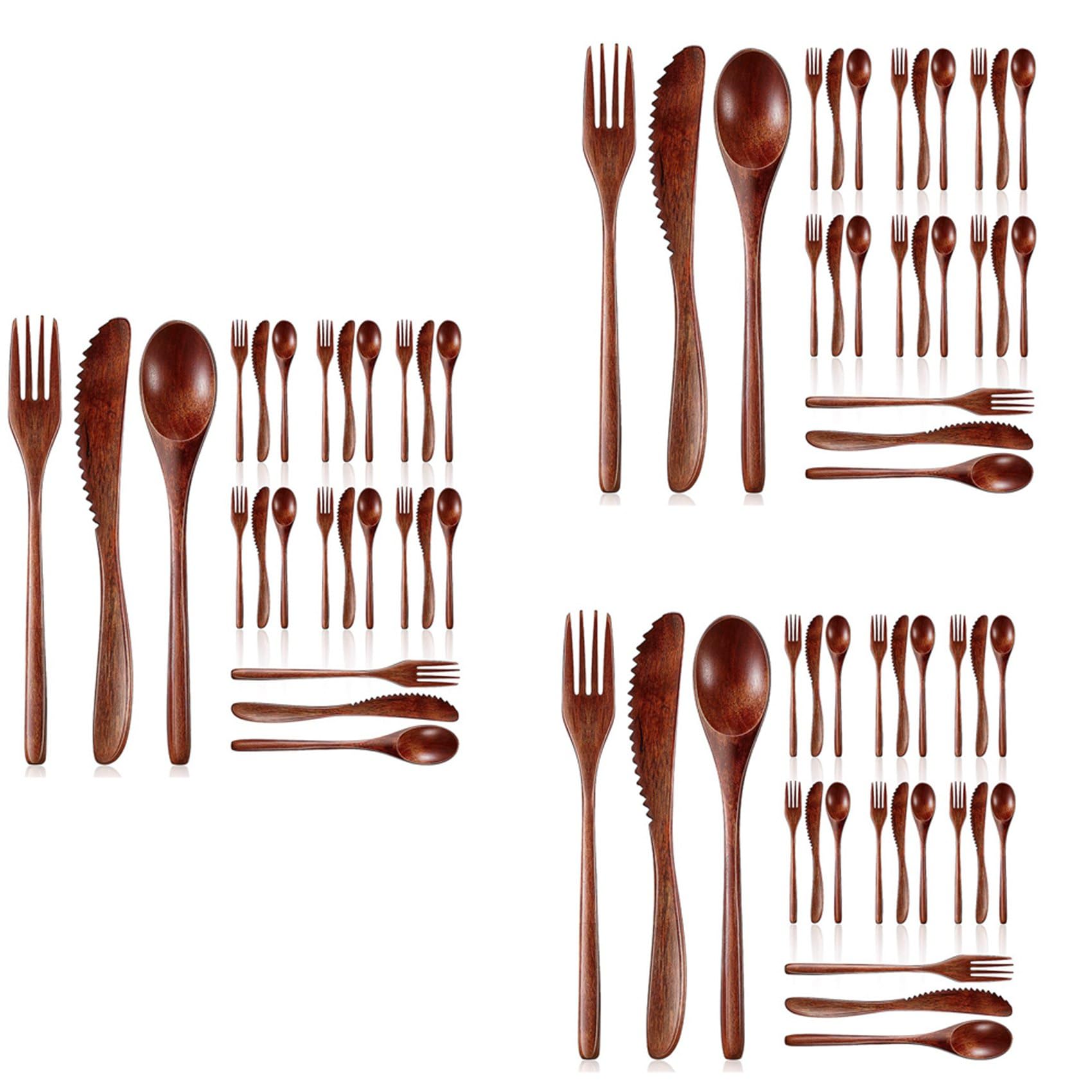 Ustensiles de table en bois et vaisselle pour réception et repas de famille