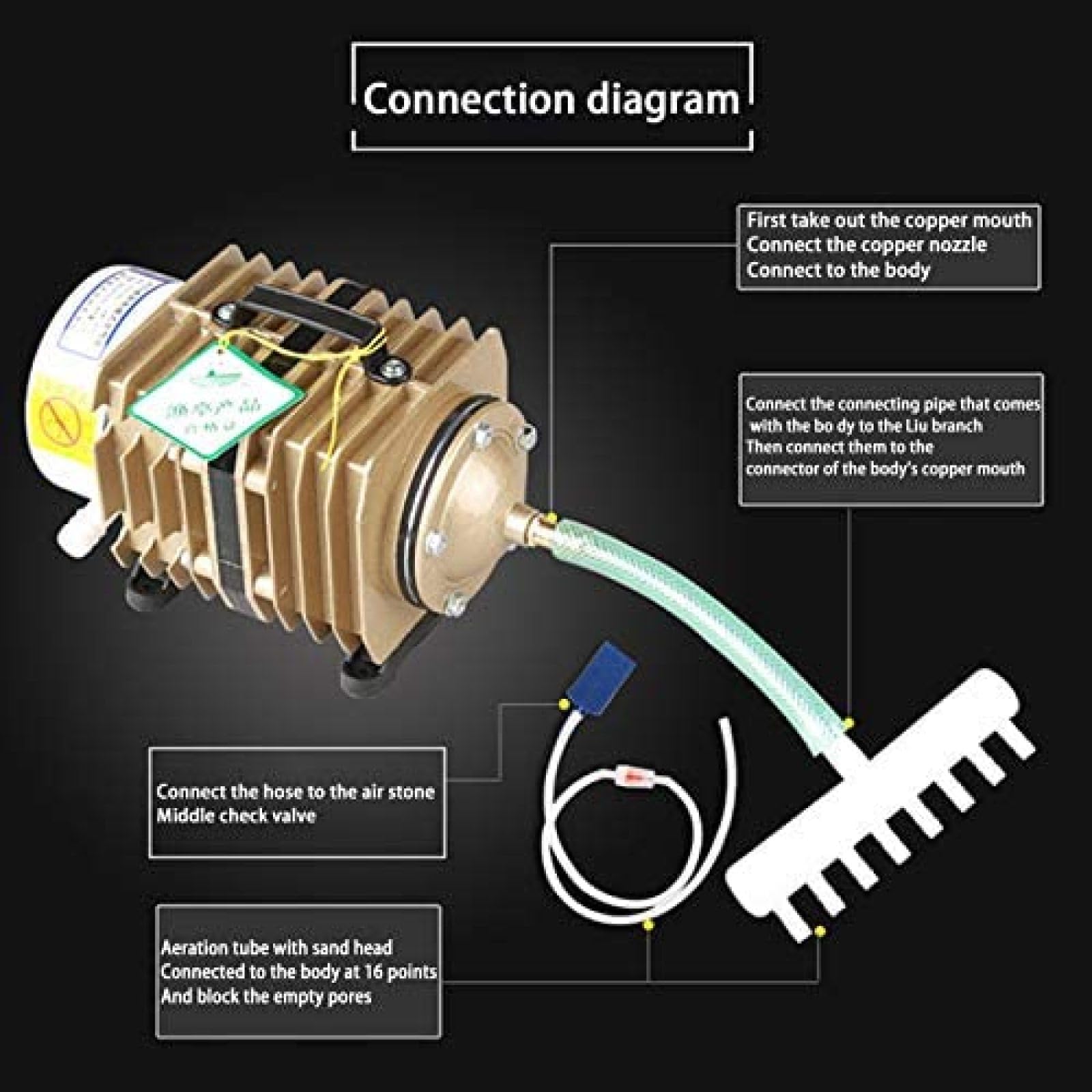Bomba de Aire para Acuario Bombas de Aire comerciales para acuarios e hidropónicos para estanques Acuario hidropónico Tanque de Peces Fuente Estanque Kit de aireación de Aire 20W, 35W, 45W,