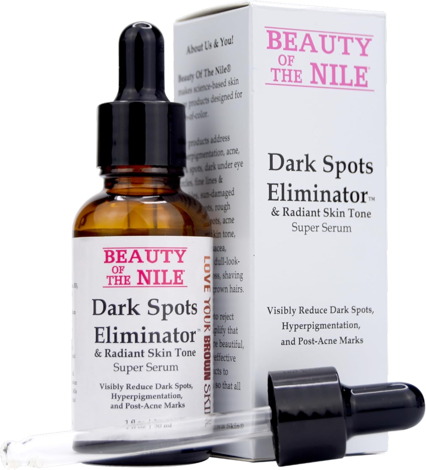 Beauty Of The Nile Dark Spots Eliminator™ Serum for Skin-of-Color, Remover Face Hyperpigmentation Age Acne Retinol Niacinamide Hyaluronic Acid, ® 1 Oz
