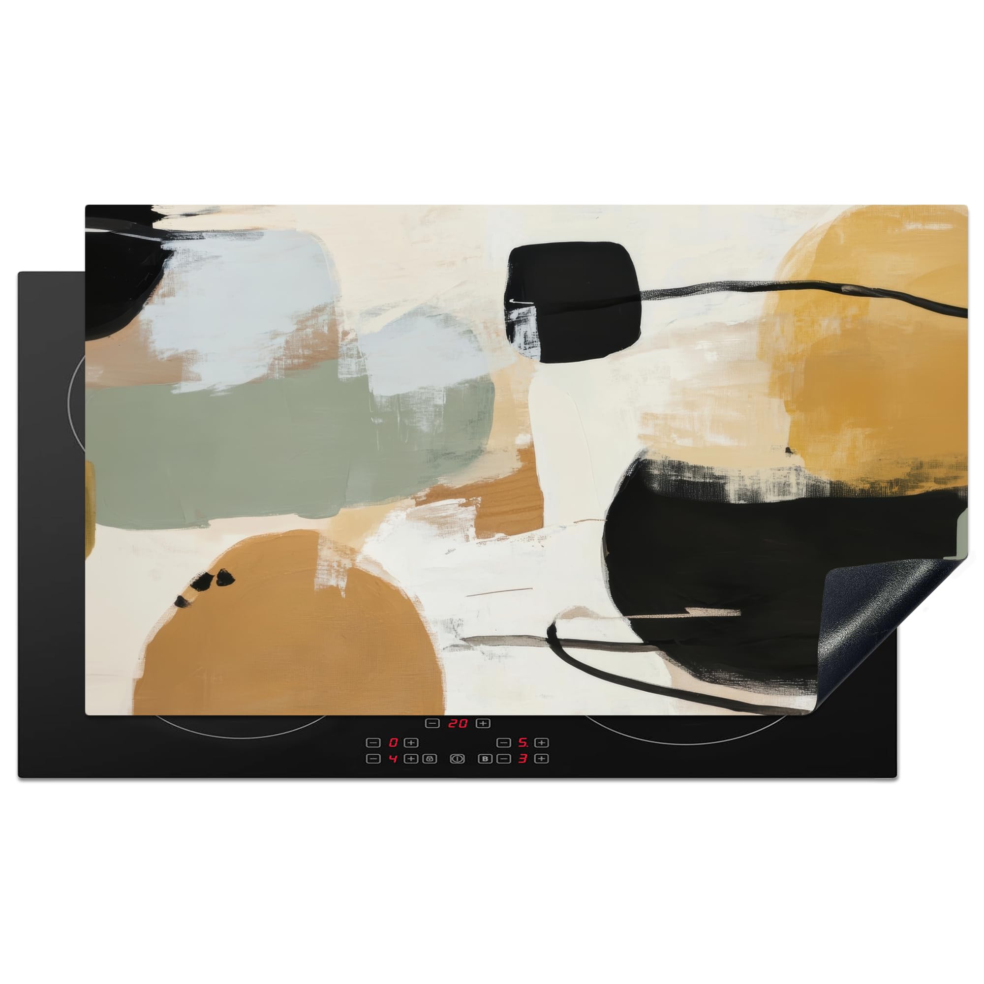 KitchenYeah© Induction Hob Protector Mat 20.8"x36" / 91.6x52.7 cm Cooker Top Protectors Cover Ceramic Covers Electric Hobs Vinyl Paint - Abstract - Colours — image 1