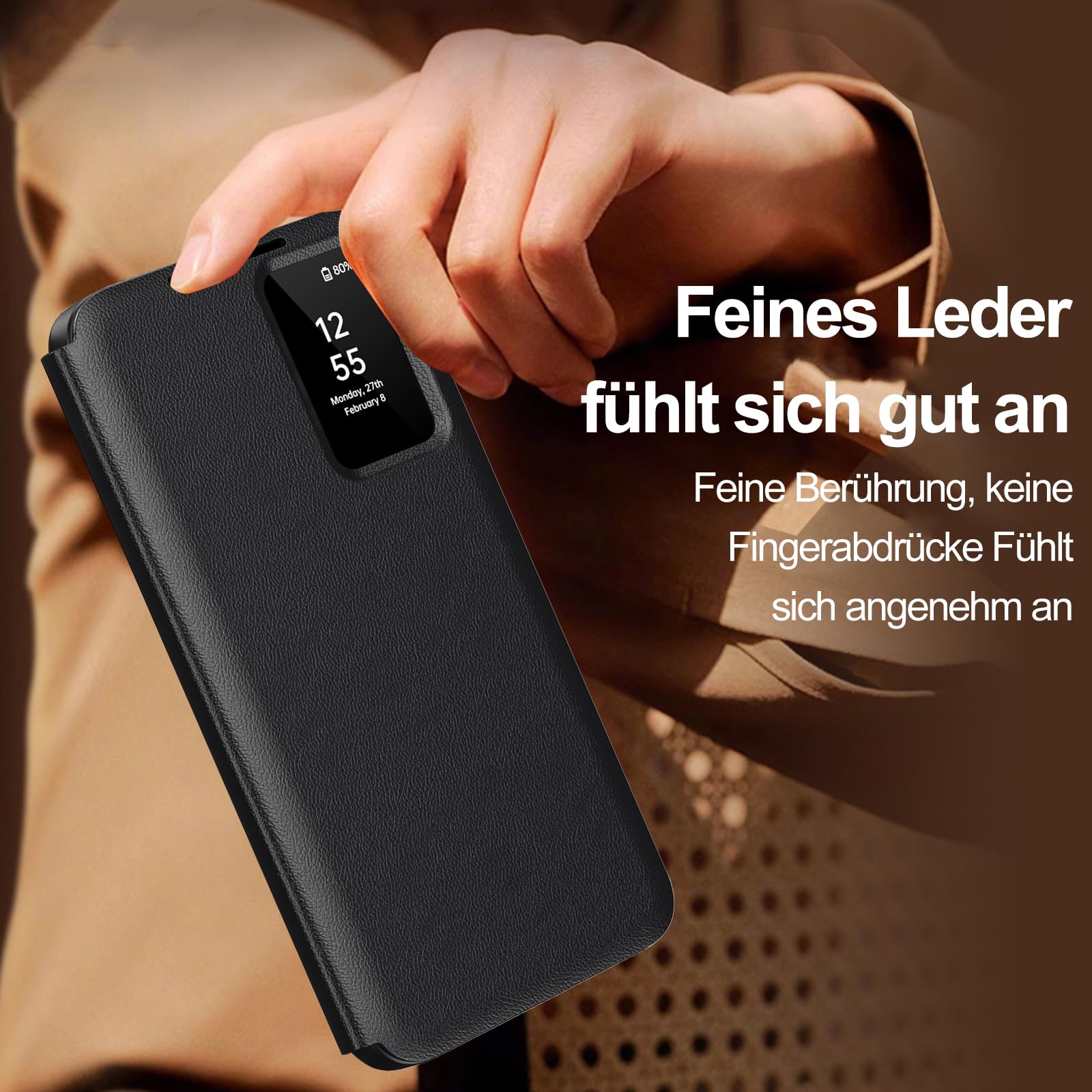 Custodia per Samsung S25 FE Smart View, a portafoglio, per Samsung Galaxy S25 FE 5G, Clear View, Specchio Flip, scomparto per carte di credito, finestra di visualizzazione, Galaxy S25 FE Smart View