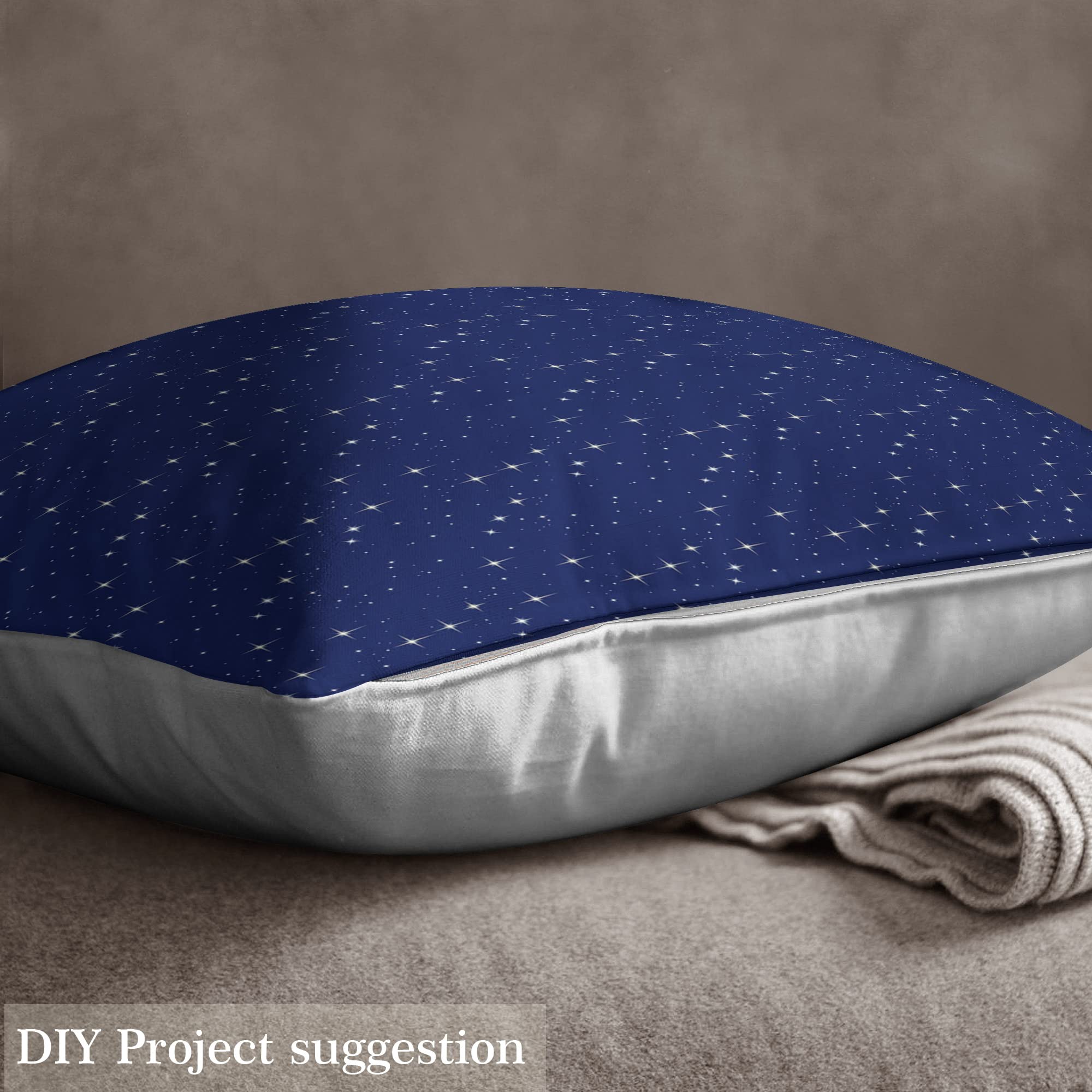 Galaxy Upholstery Fabric by The Yard,Outer Space Starry Sky Outdoor Fabric by The Yard,Universe Twinkle Stars Decorative Fabric for Upholstery and Home DIY Projects,5 Yards,(L460*W150cm) Blue White - Image 3