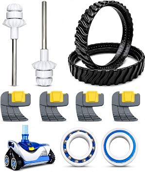MX8 Pool Cleaner Parts Kit Compatible with Zodiac MX8 and MX8EL | Applicable models R0525100 R0526100 R0527000 includes 2 tracks 4 brushes 2 shafts and 2 bearings 10-pack