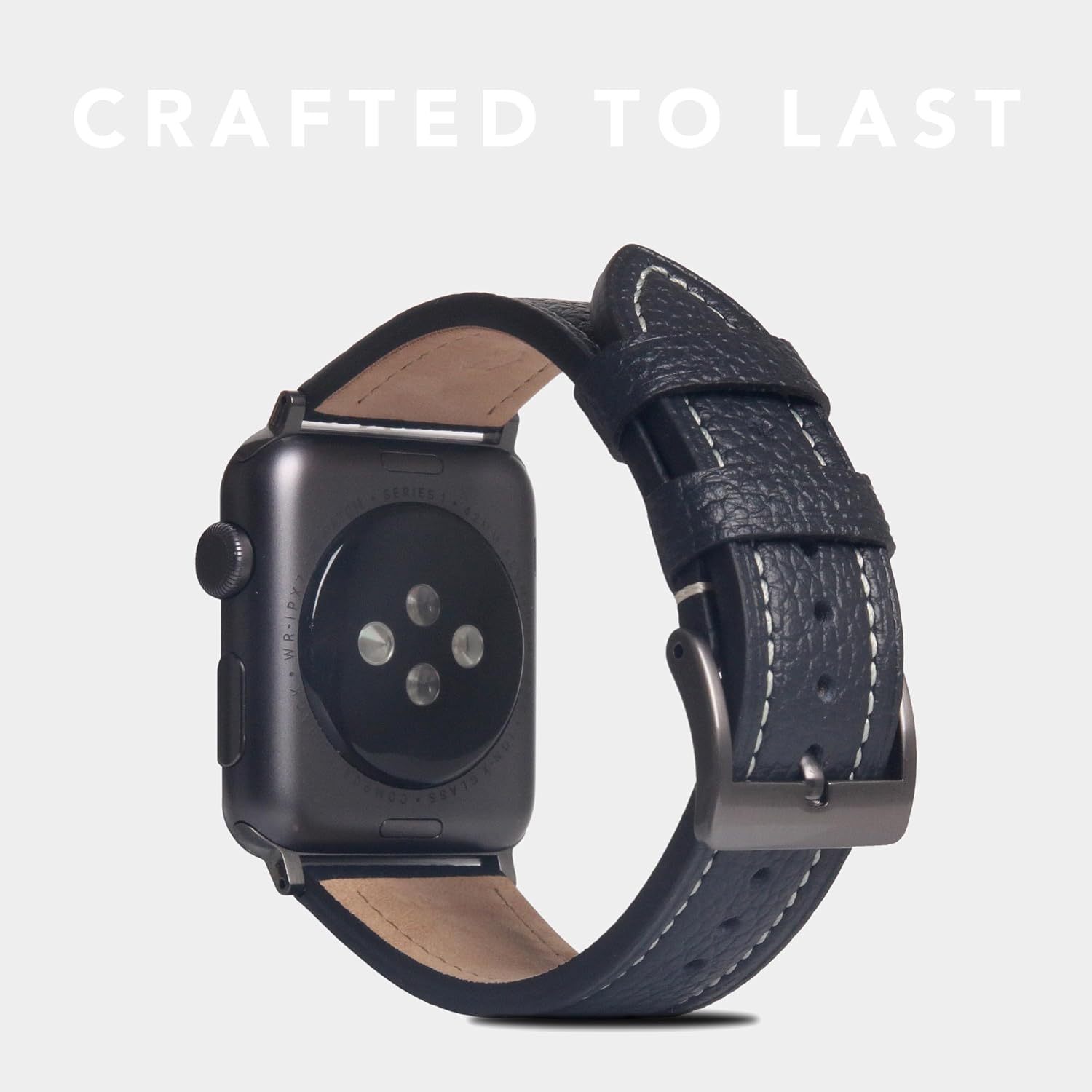 Compatible with Apple Watch Leather Band 42444549mm, D8 Full Grain Leather Replacement Strap Feature Black Adapters with Gift Box, Handmade and Designed for iWatch SE & Series ULTRA