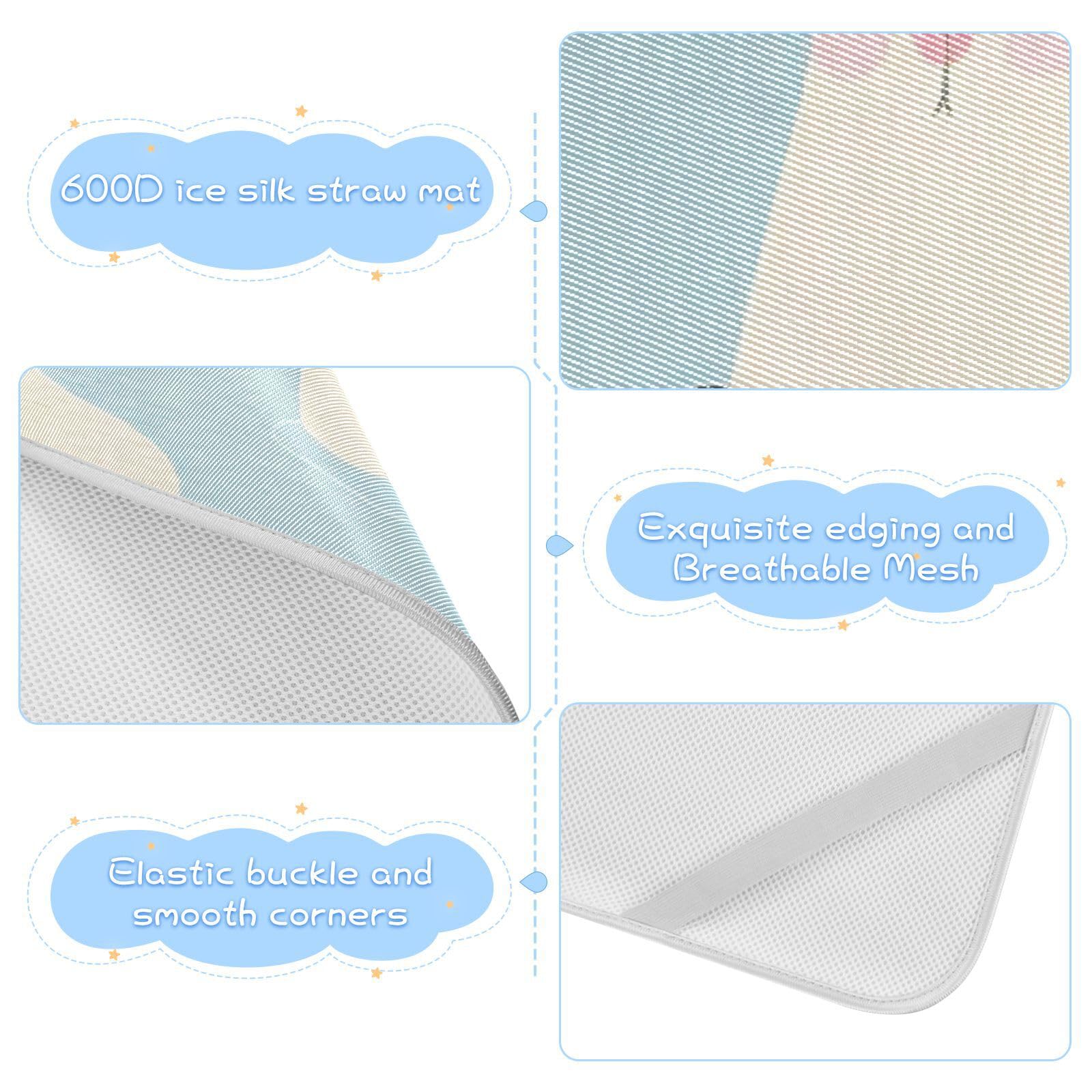 Simple Cute Blue Polar Bear Cooling Baby Crib Mattress Cover 71.1 cm x 132.1 cm Ultra Soft Pads for beds for babies & Toddler