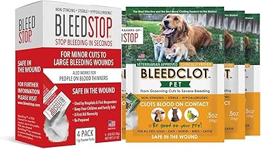 BleedStop™ First Aid Powder for Blood Clotting (4x15g, Pouches) and BleedClot Pet First Aid Powder (4x0.5oz, Pouches)