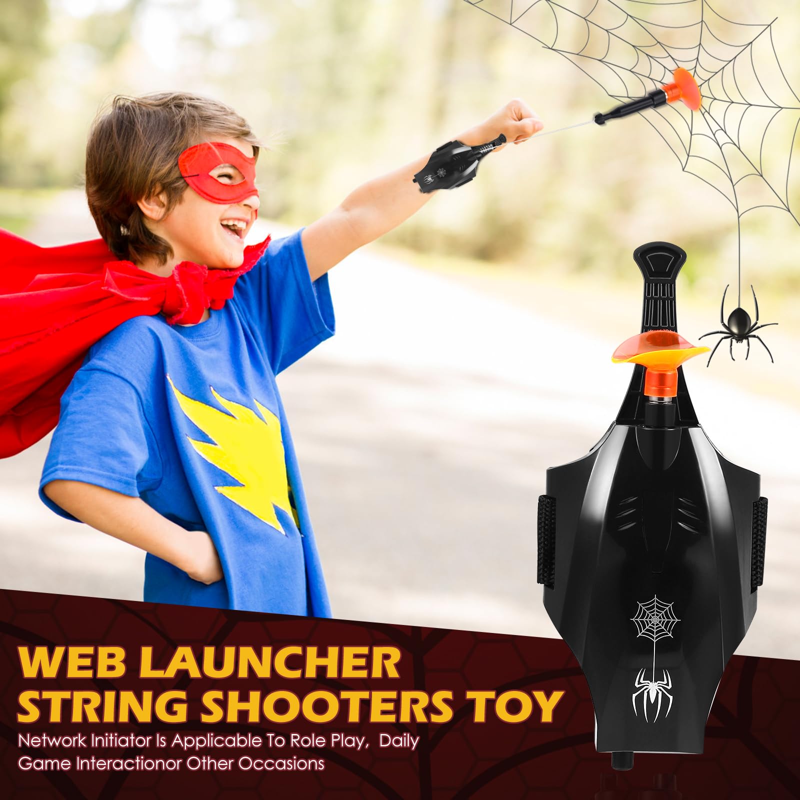 Towwoo Spider Web Shooter, Launcher Handschuh Spider Cosplay Handschuh 3m Launcher Handgelenk Spielzeug Set Elektrischer Automatische Kabelwicklung (Upgrade)