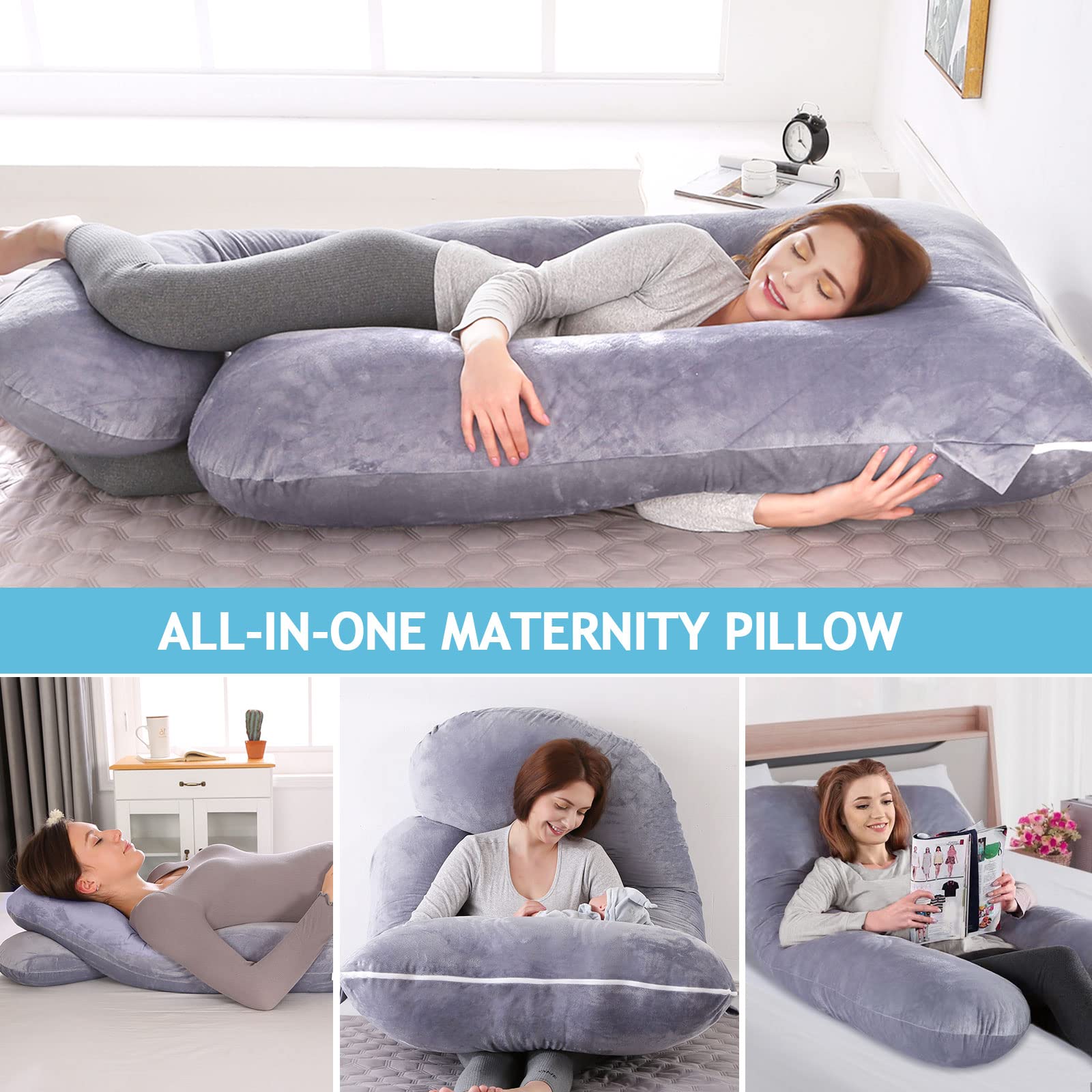 MABOZOO C-Shaped Pregnancy Pillow, Full Body Pillow For