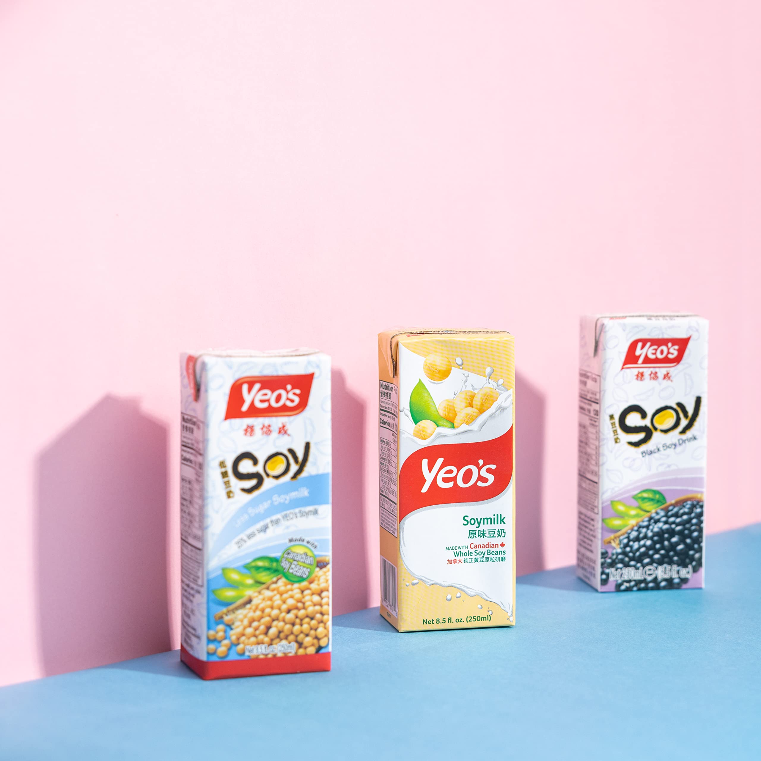 Yeo's Less Sugar, 8.5 Oz Low Calorie Plain Individual Soy Milk Boxes