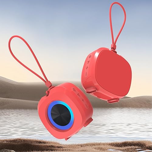 Miniatura 5 de Altavoz, pequeño altavoz de ducha portátil Bluetooth inalámbrico IPX5 impermeable, sonido estéreo fuerte, graves profundos, emparejamiento dual,