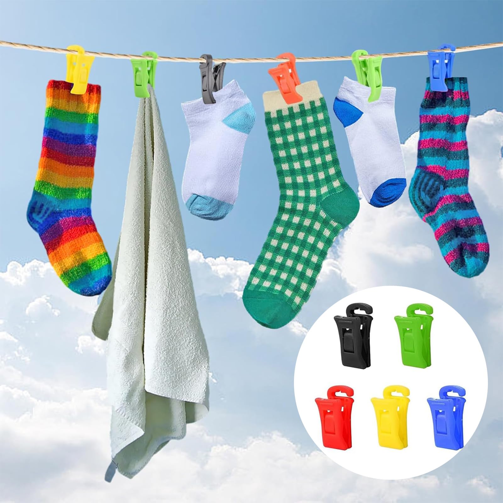 75 mollette per calze per lavatrice e asciugatrice,porta calze lavatrice con gancio,clip multiuso per calze per classificare e organizzare calze
