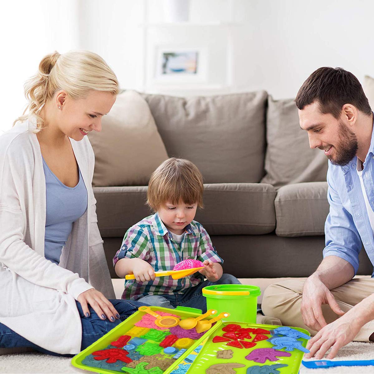 Amazon.co.jp: La Gacela 室内砂場セット 134個 室内遊び 砂遊び 型 砂