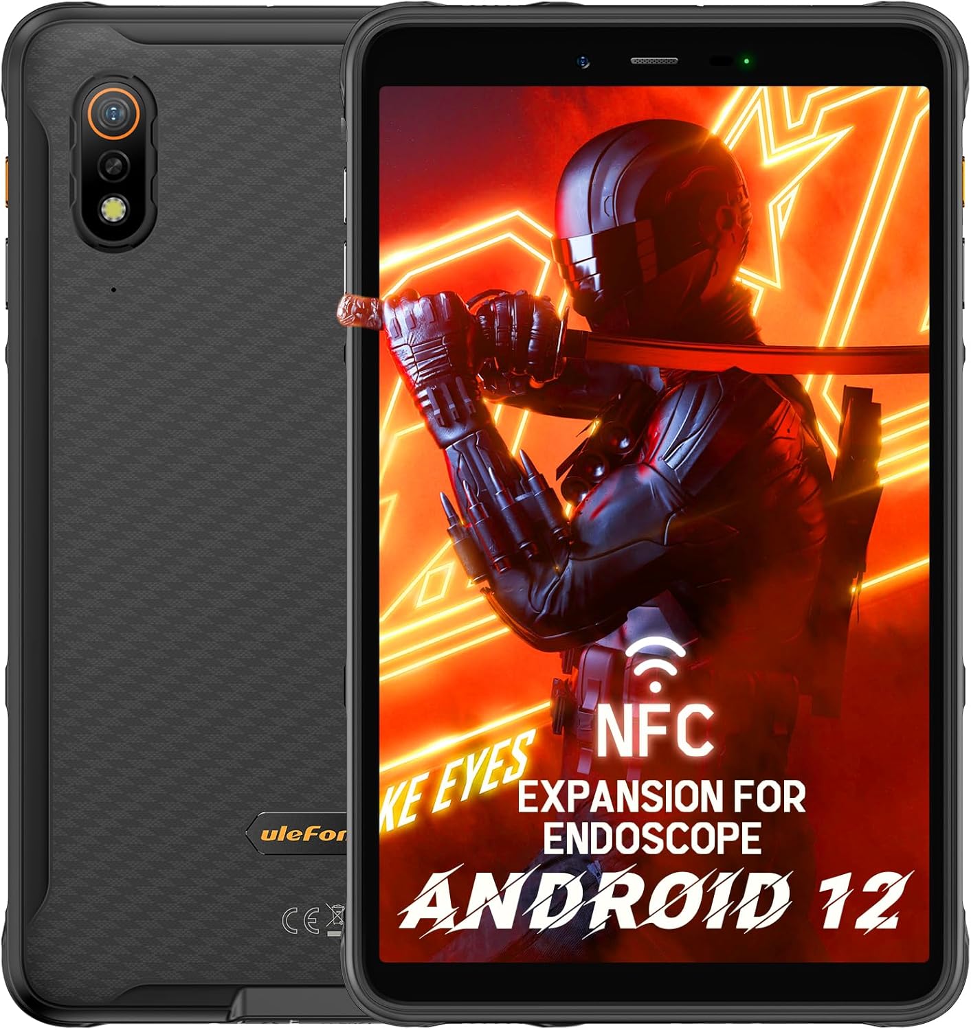 Ulefone Armor Pad Tablet 8 Pollici, Android 12, 7650mAh, Octa-Core 64GB/SD-256GB Rugged Tablet PC, 13MP+5MP, Tablet Impermeabile IP68/69K, Dual SIM 4G Sblocco delle Impronte/Face ID OTG/GPS/5G-WiFi