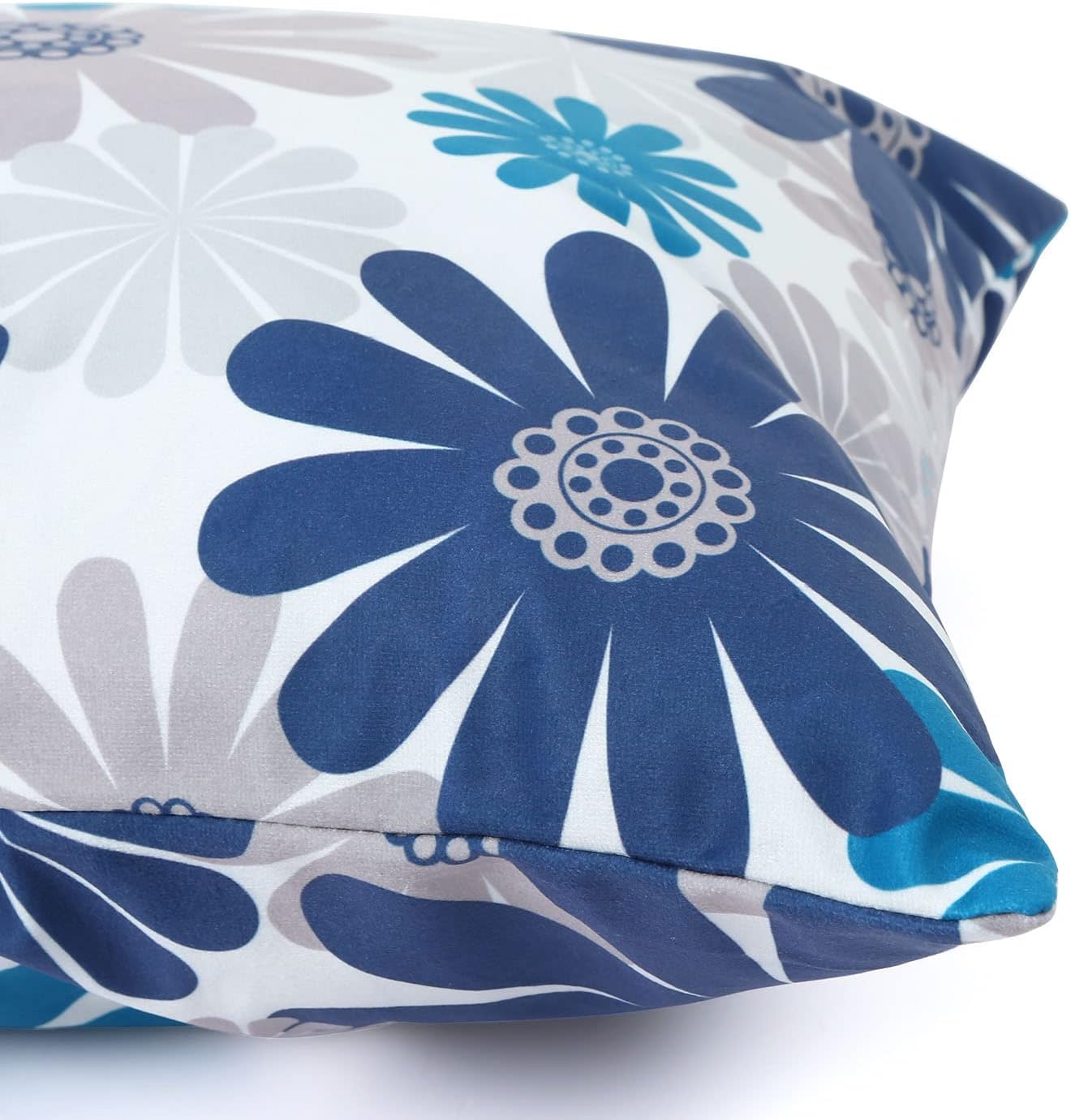 ROCK CLOUD Blue Pillow Covers 18" x 18" Set of 4 Decorative Throw Pillow Cover for Couch Modern Pillow Cases for Living Room Cushion Bed Outdoor Car Gray and Blue Home Decor - Image 3