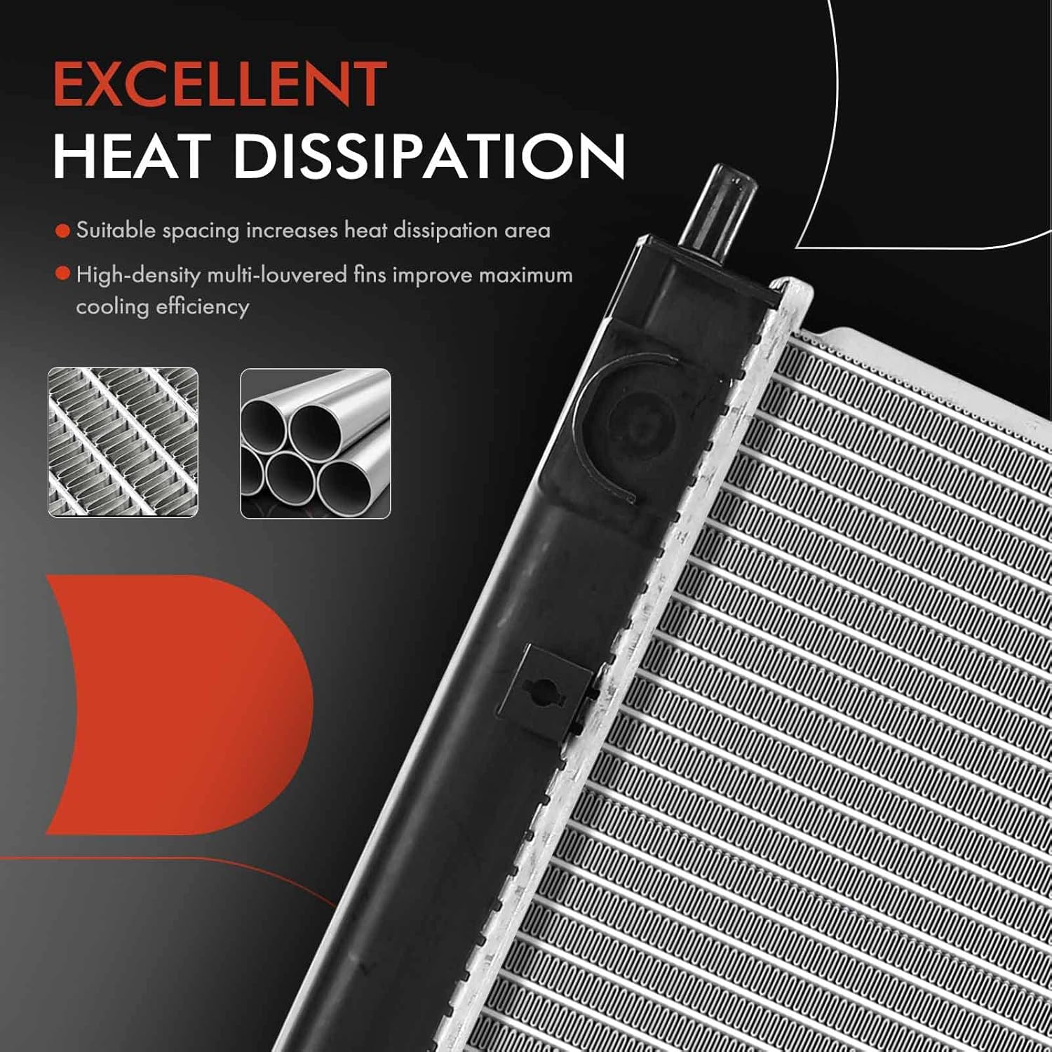 A-Premium Engine Coolant Radiator Assembly Compatible with Cadillac STS 2008 2009 2010 2011, V6 3.6L, with Tow Package, Replace# 19130356