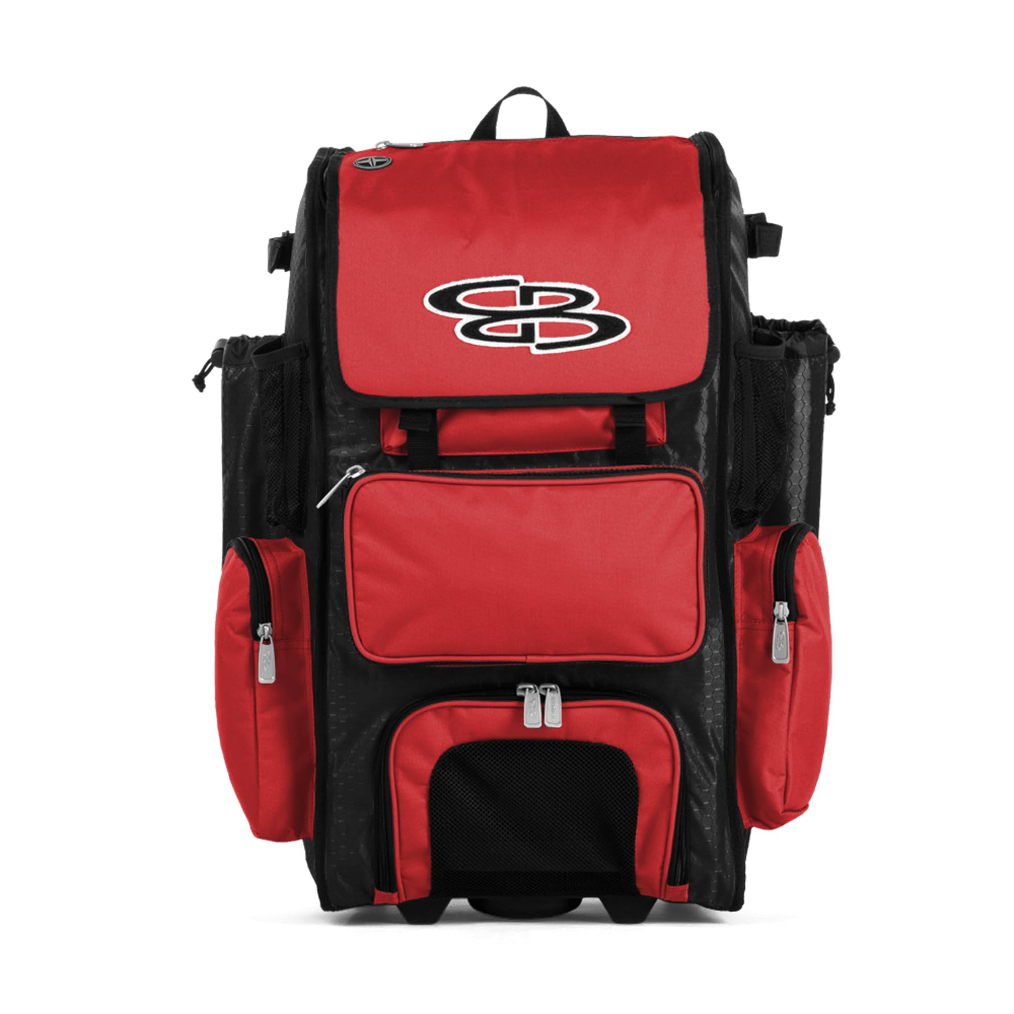 Boombah Rolling Superpack Baseball/Softball Gear Bag - 23-1/2" x 13-1/2" x 9-1/2" - Multiple Colors - Telescopic Handle and Holds 4 Bats - Wheeled