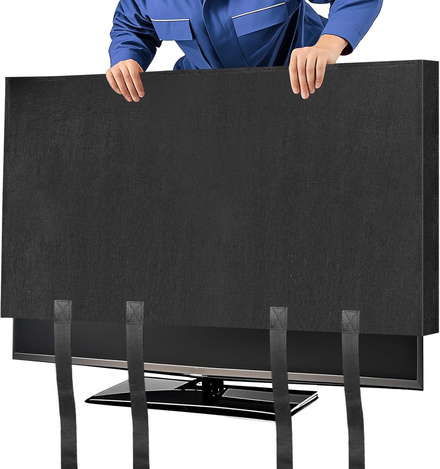Wibeelee TV Cover Moving Dust Anti-Scratch TV Screen Cover Fits 40“-43“ TV with Bottom Strap for Protection TV Moving Home Renovation Pet Scratch or Other Furniture(43“)