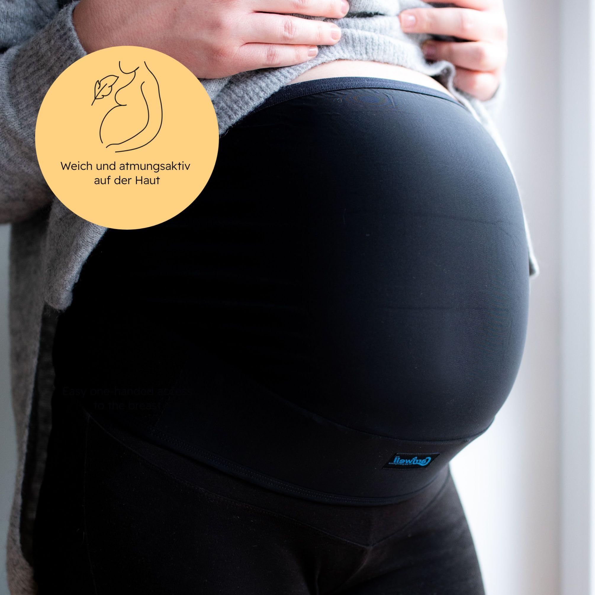 Carriwell Donne Leggings Gravidanza Di Supporto, Pantaloni Di Maternità Confortevoli Con Ventre Inserto, Allevia Il Dolore Durante La Gravidanza, Traspirante[Nero][Piccolo medio]