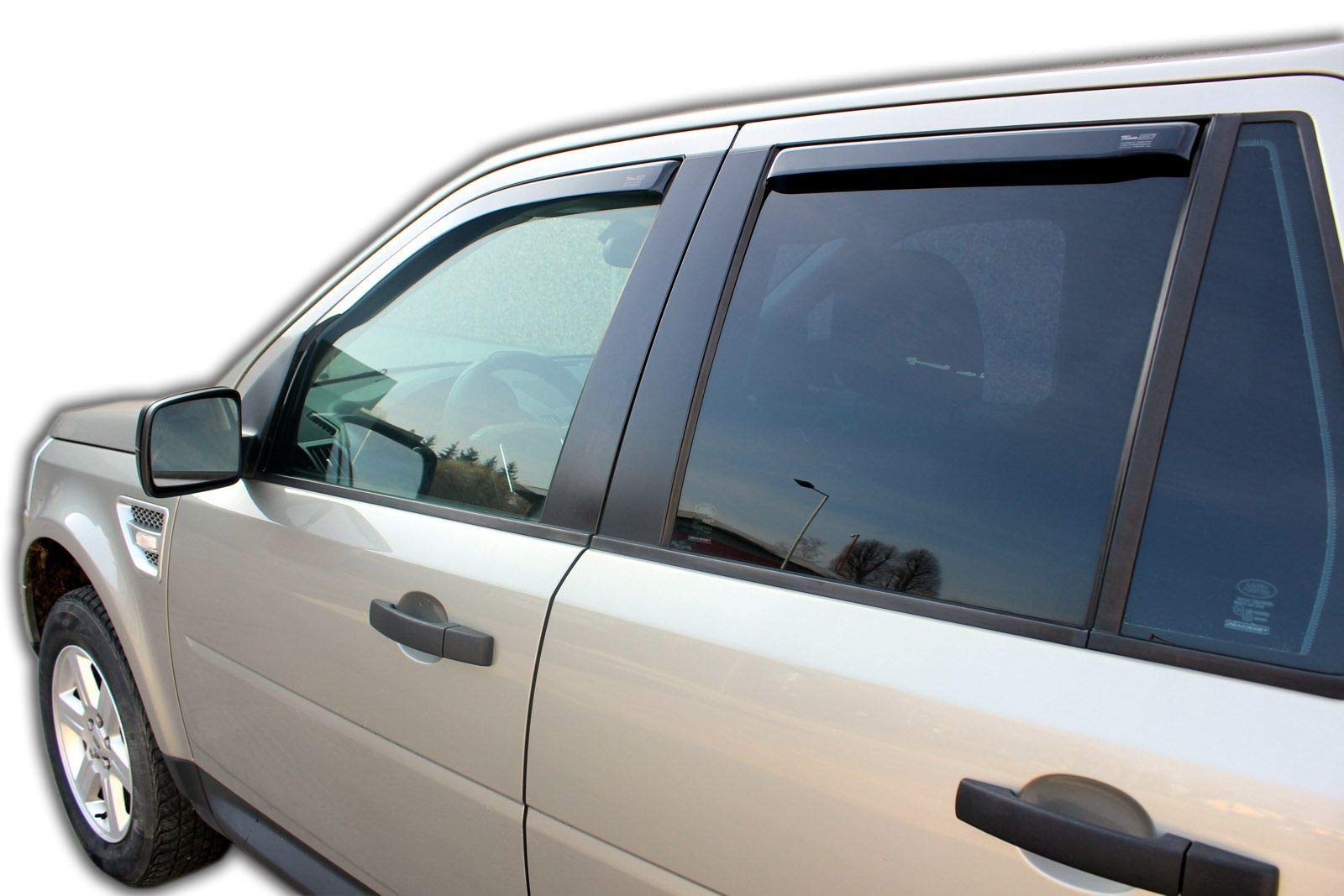 J&J AUTOMOTIVE Deflettori d'Aria per Land Rover Freelander 2 2006-2014, Set da 4 Pezzi, Nero Fumé Oscurato Heko